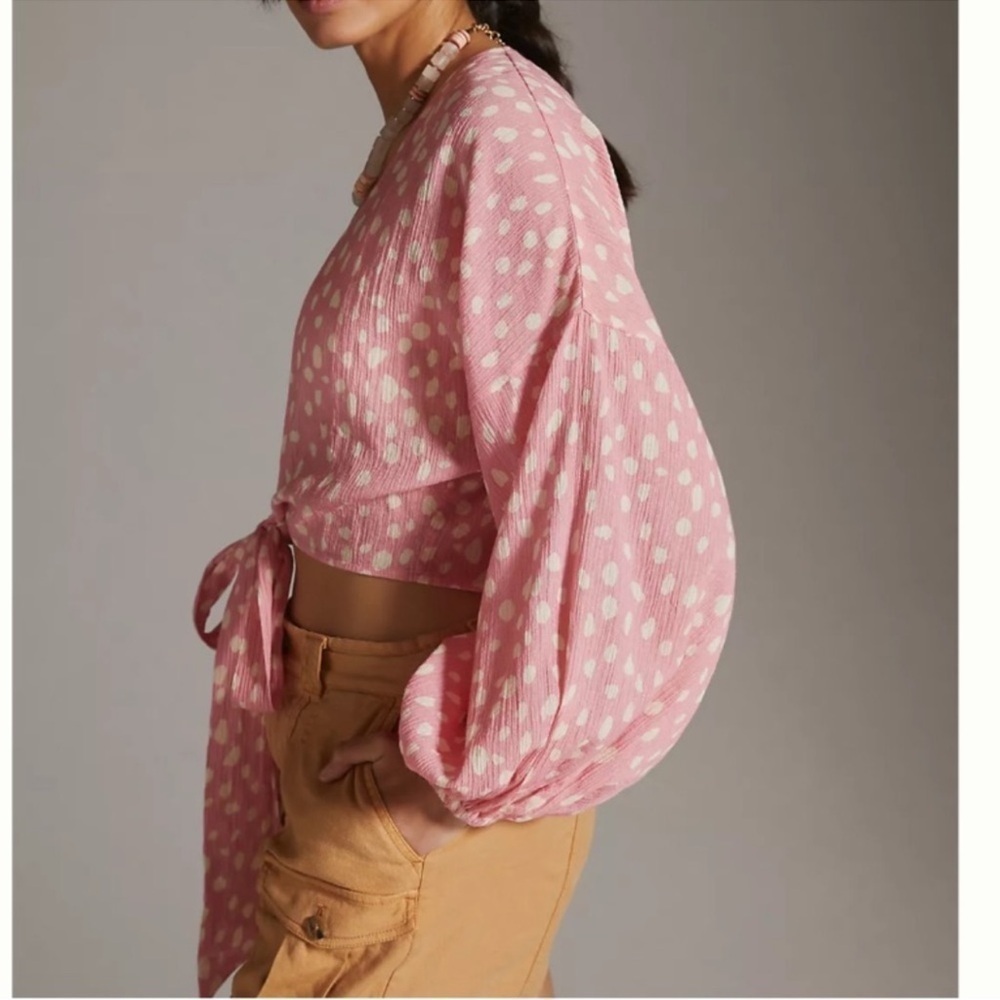 NWT Anthropologie tie‎ front cropped kimono